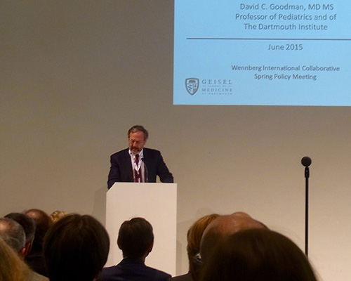 Dr. David Goodman speaks at the Wennberg International Collaborative’s first open international policy conference held last month in Berlin, Germany.