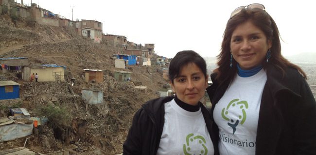 "Through the visit of Dartmouth students and teachers, we have seen the meaning of solidarity and the commitment of a true global citizen. Together, we will discover the priority needs of the community and support them to find practical solutions that lead to improved quality of life."

--Malena Ramos (right), director general of Los Visionarios in Peru. Ramos is joined here by fellow Visionarios community leader, Lorena Mestanza Cordova. The Geisel School of Medicine is teaming up with Visionarios to build a library in one of the most underserved areas of Lima.