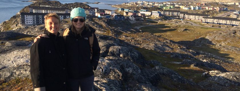 Dr. Lisa Adams with Ashley Dunkle '19 in Nuuk, Greenland.
