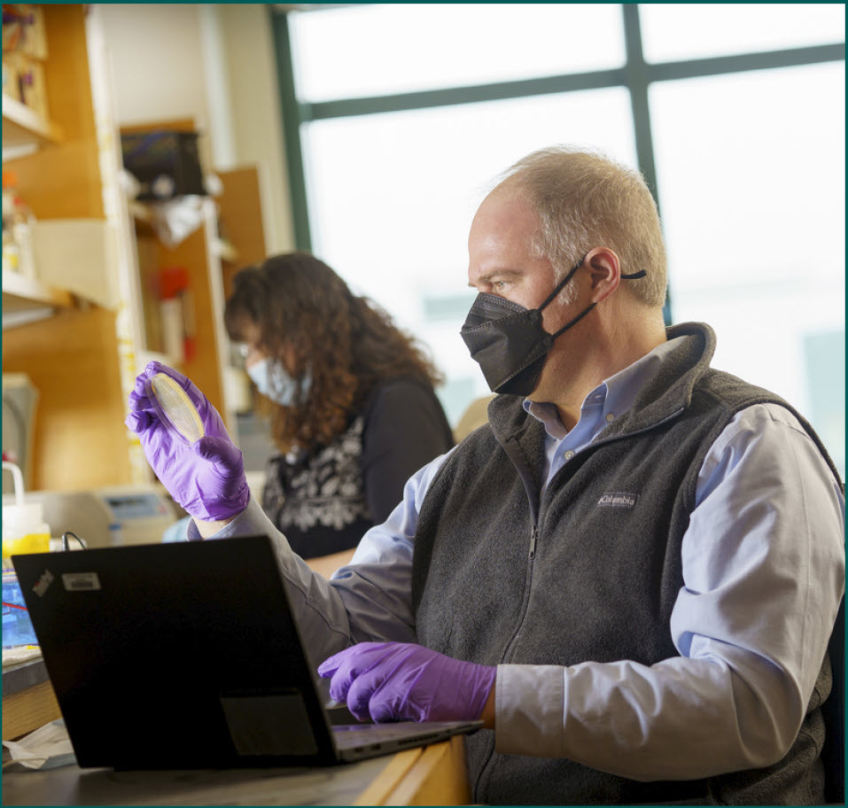 Dr. Matthew Hayden doing research
