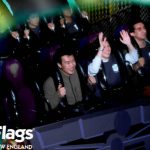 Melissa having fun on the roller coaster ride! Less clear how Chenhui and Brian feel about it.