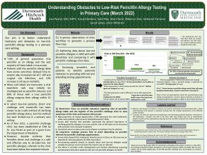 Understanding Obstacles to Low-Risk Penicillin Allergy Testing in Primary Care (March 2022)