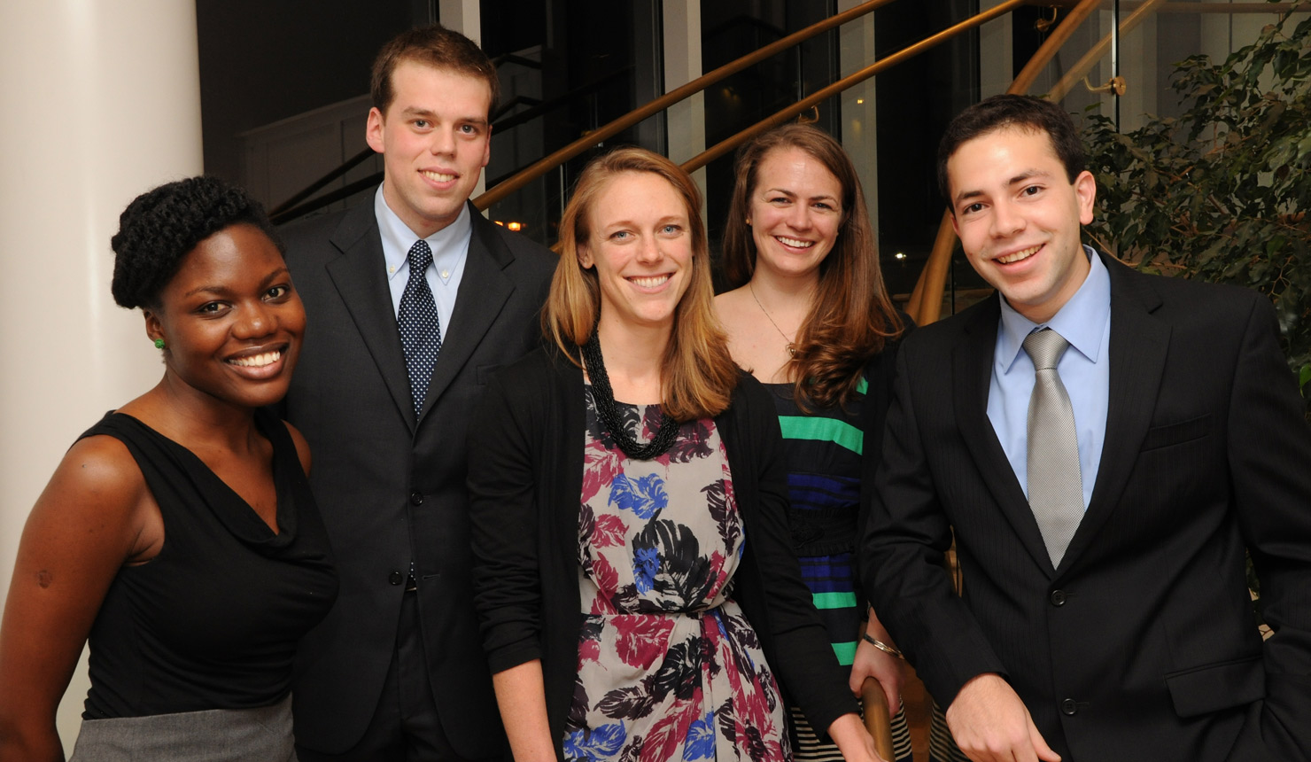 The 2014-2015 Syvertsen Scholars include (from left to right: Fadzai Chinyengtere, Ilya Bendich, Whitney Hitchcock, Sadie Marden, and Mazin T. Abdelghany, as well as Andre Koop, who is not pictured here.