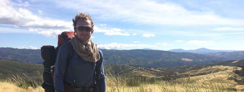 Patrick Tolosky '21 hiking in the mountains near Sacramento, California.