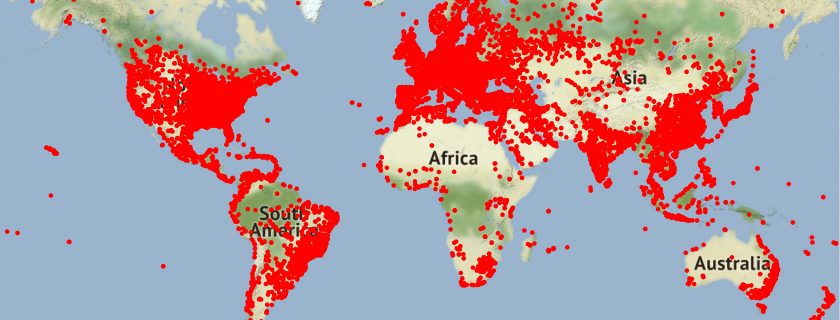 World map showing the locations of ScanGEO users.