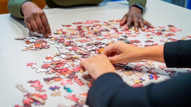 Completing a jigsaw puzzle