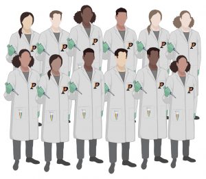 Illustration of diverse lab members