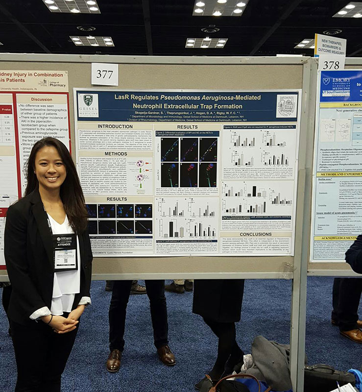 Lynn Theprungsirikul at the North America Cystic Fibrosis Conference presenting a poster, Indianapolis, IN, November 2, 2017